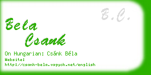 bela csank business card
